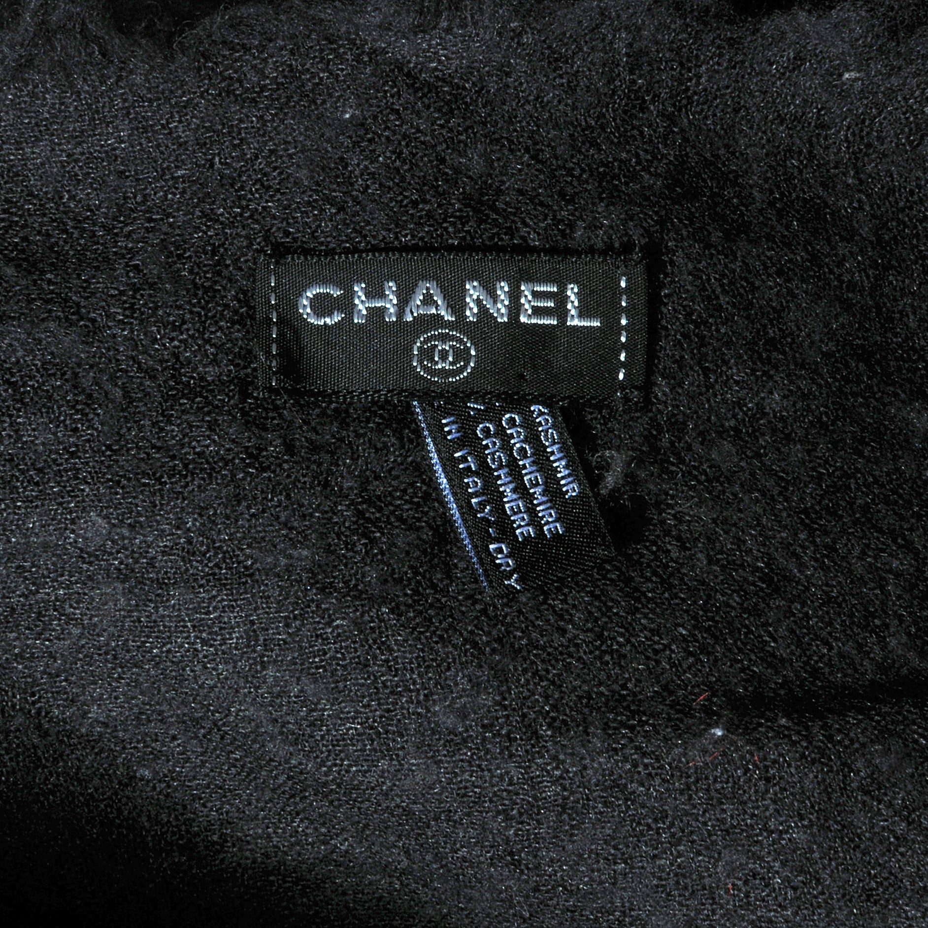 Chanel Cashmere CC Fringe Scarf Grey 4 of 4
