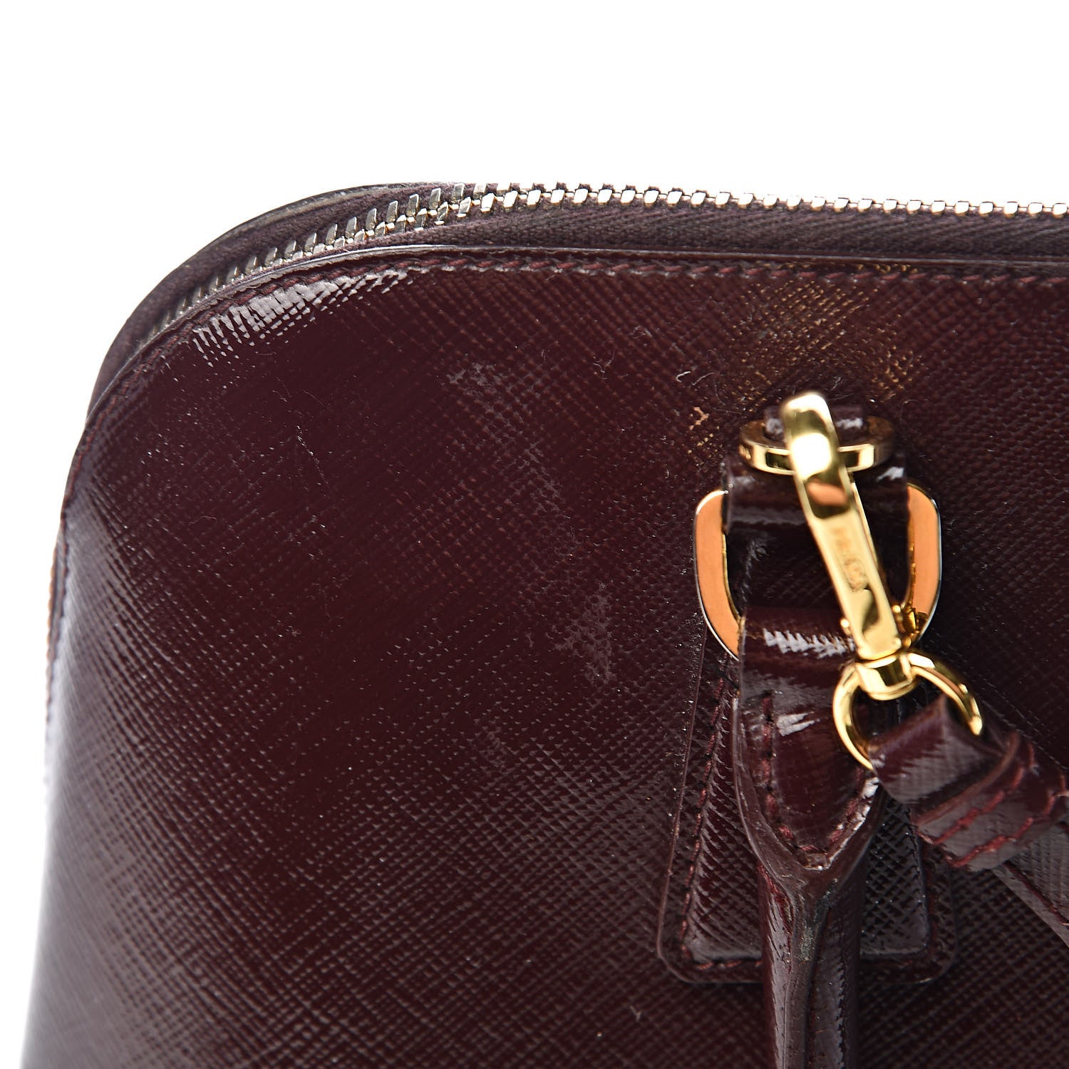 Prada Saffiano Vernice Medium Promenade Tote Granato 7 of 18