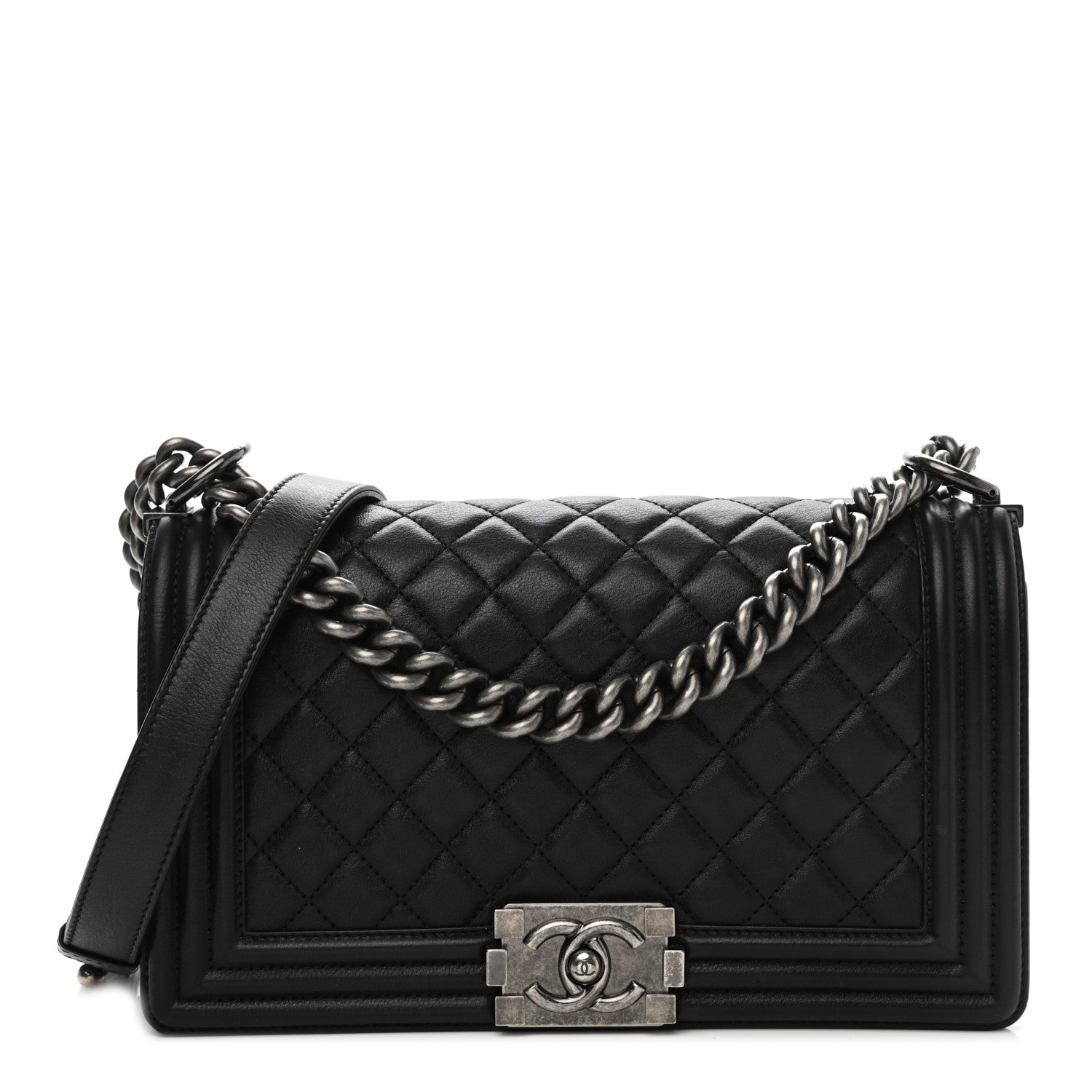 Chanel Lambskin Quilted Medium Boy Flap Black 1 of 13