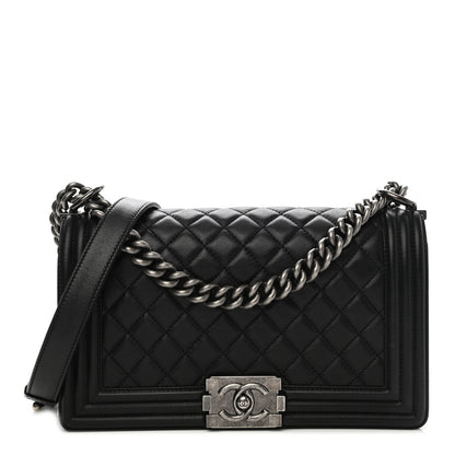 Chanel Lambskin Quilted Medium Boy Flap Black 1 of 13