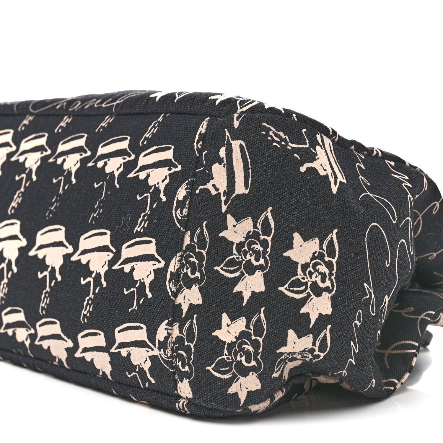 Chanel Canvas Camellia Flower Tote Black 10 of 13