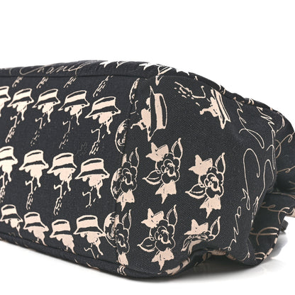 Chanel Canvas Camellia Flower Tote Black 10 of 13