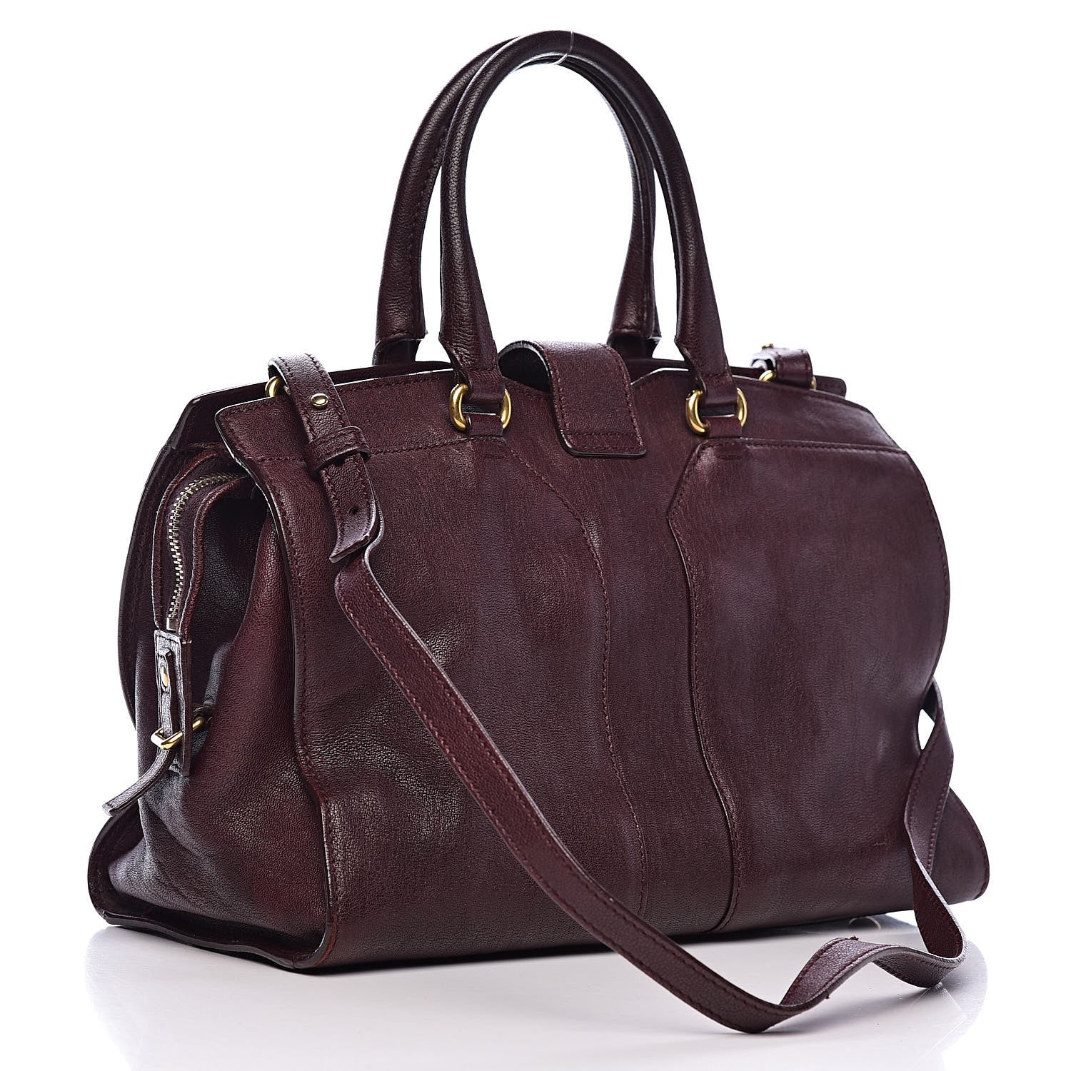 Saint Laurent Sheepskin Small Cabas ChYc Plum 3 of 17
