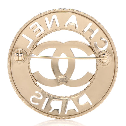 Chanel Metal CC Paris Brooch Light Gold 3 of 6