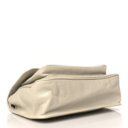 Saint Laurent Crinkled Calfskin Matelasse Monogram Medium Niki Chain Satchel Blanc Vintage 5 of 11