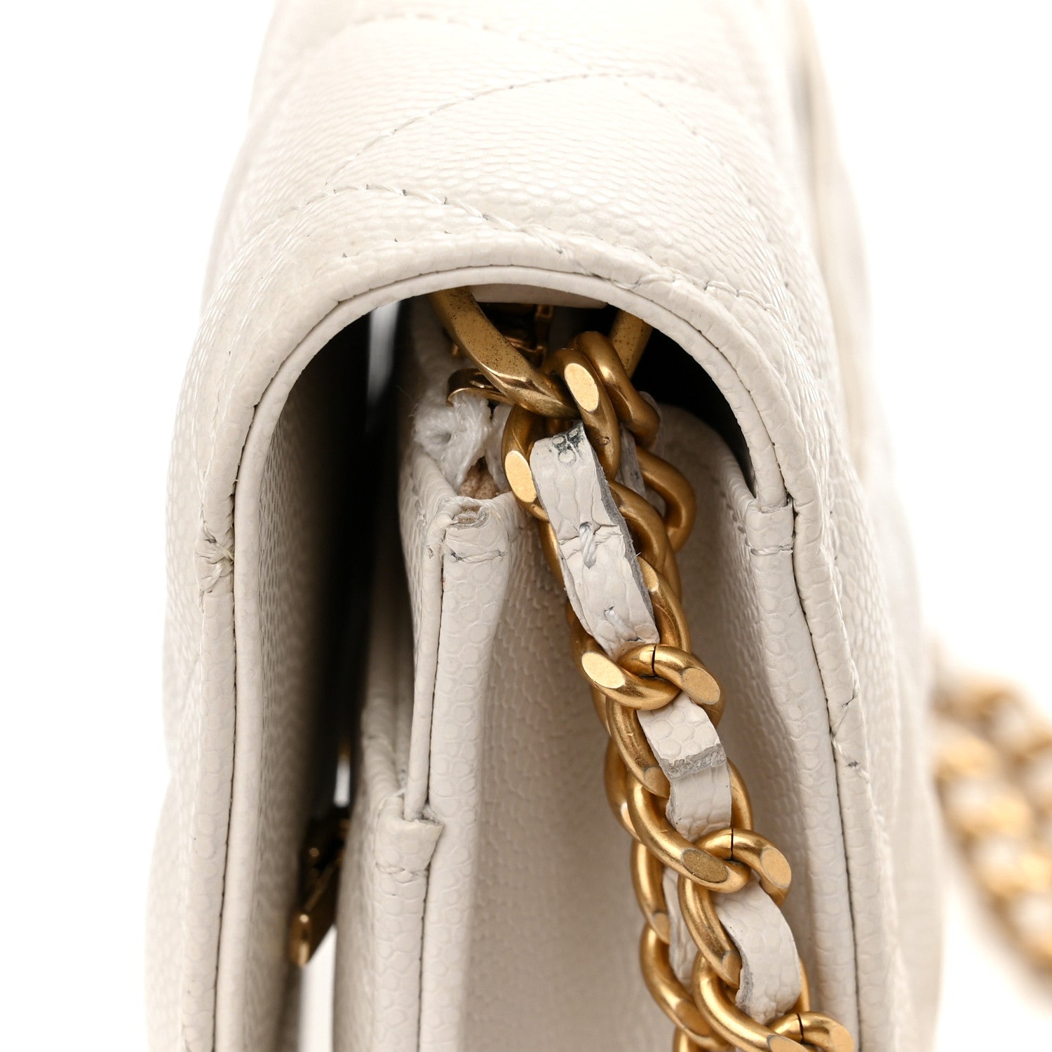 Chanel Caviar Quilted Twist Your Buttons Wallet On Chain WOC White 12 of 14