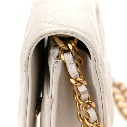 Chanel Caviar Quilted Twist Your Buttons Wallet On Chain WOC White 12 of 14