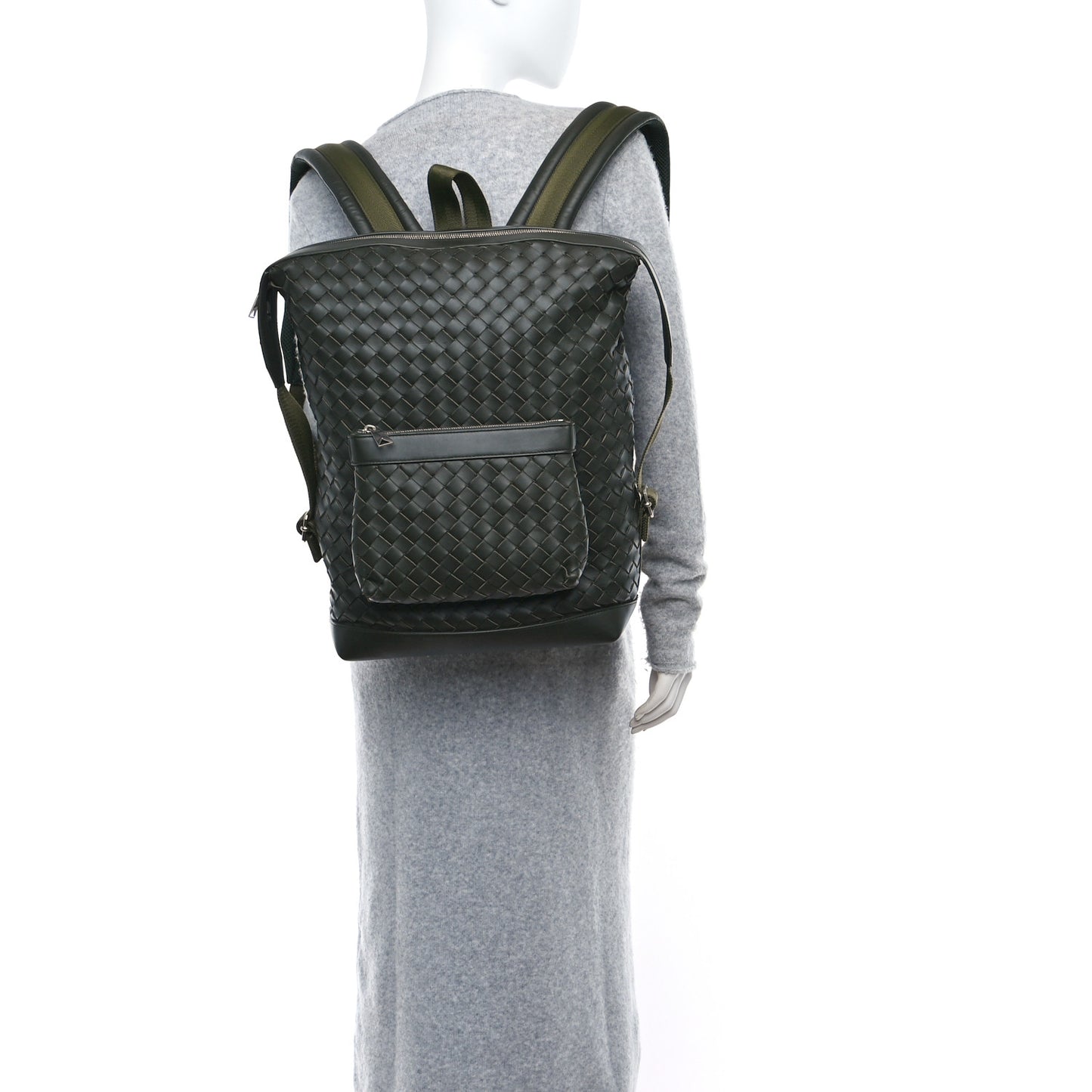 Calfskin Intrecciato Hydrology Backpack Camping Green