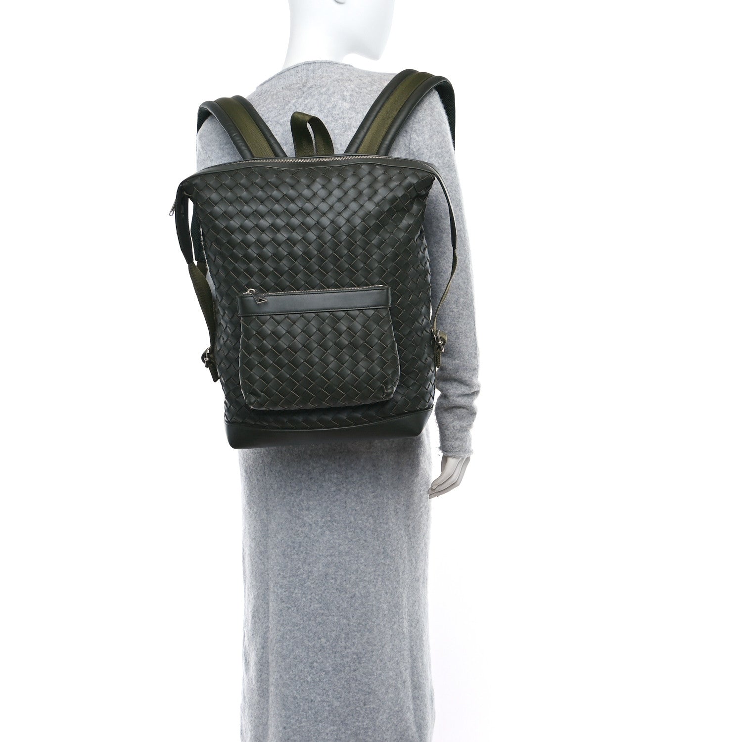 Bottega Veneta Calfskin Intrecciato Hydrology Backpack Camping Green 2 of 9
