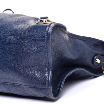 Balenciaga Chevre Gold Metallic Edge Hardware City Bleu Nuit Dark Sea 7 of 12