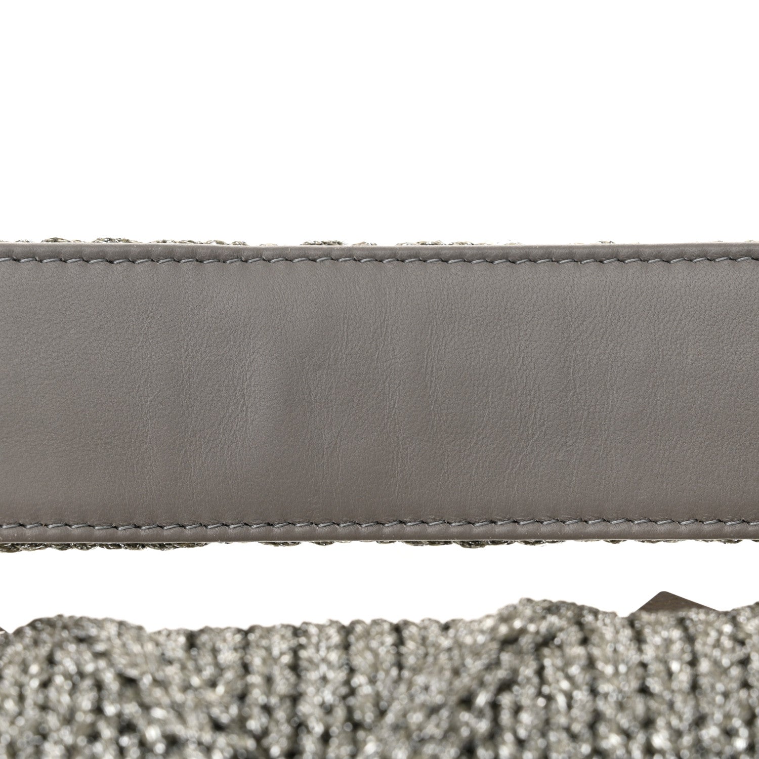 Valentino Garavani Metallic Lurex Knit Large Roman Stud Shoulder Bag Silver 11 of 11