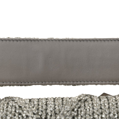 Valentino Garavani Metallic Lurex Knit Large Roman Stud Shoulder Bag Silver 11 of 11