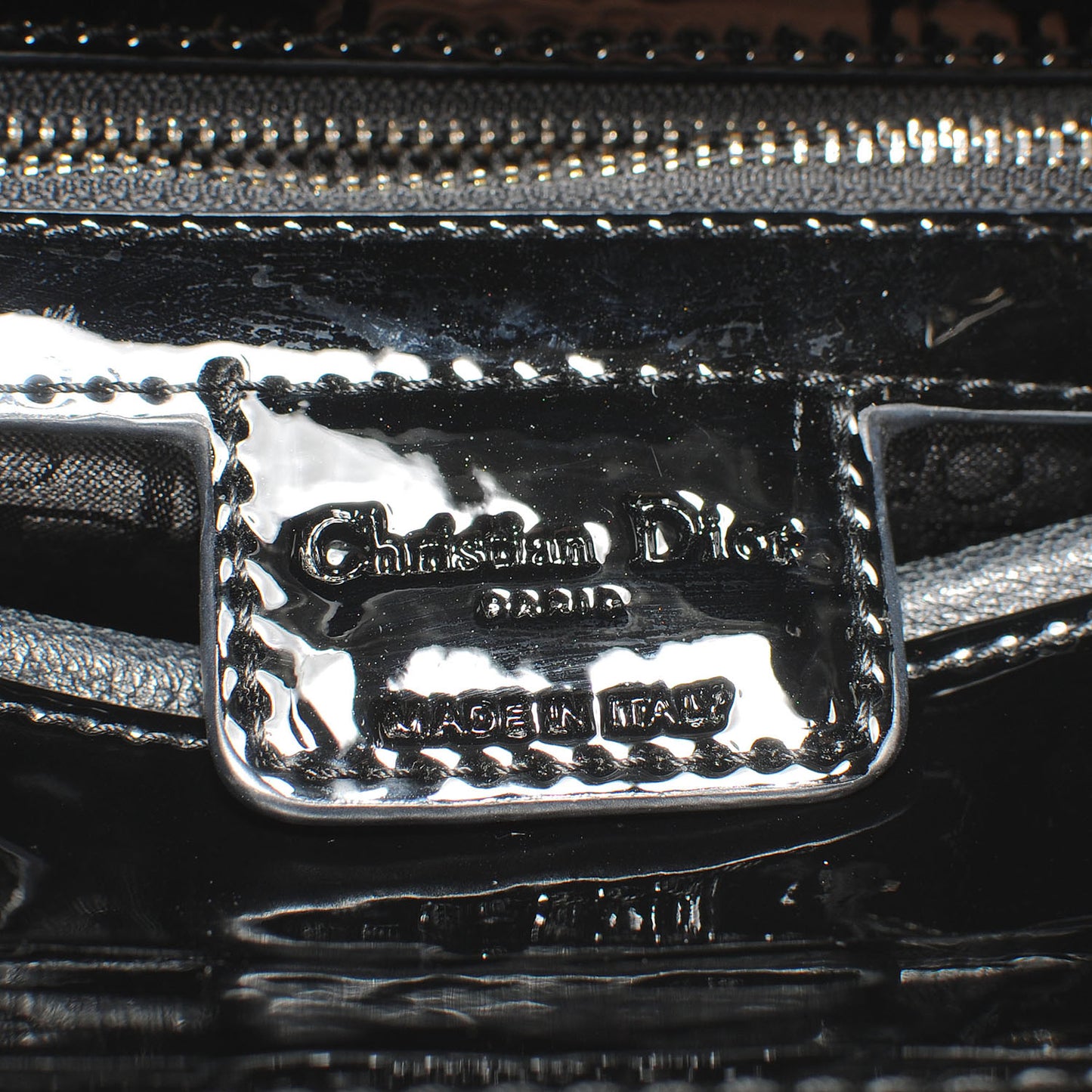 Patent Cannage Large Lady Dior Black