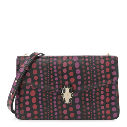 Bulgari Calfskin Snakeskin Printed Polka Dot Serpenti Forever Crossbody Bag Multicolor 1 of 9