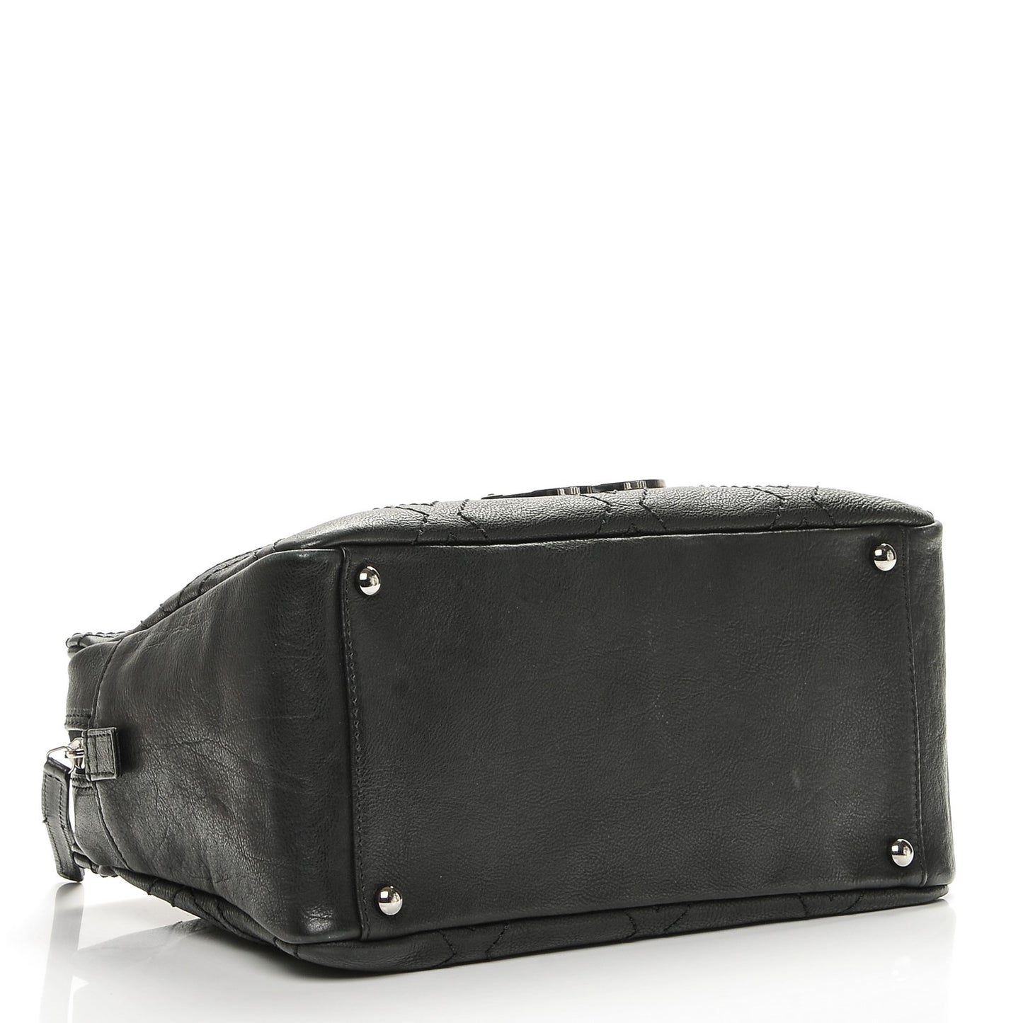Calfskin Small Diamond Stitch Tote Black