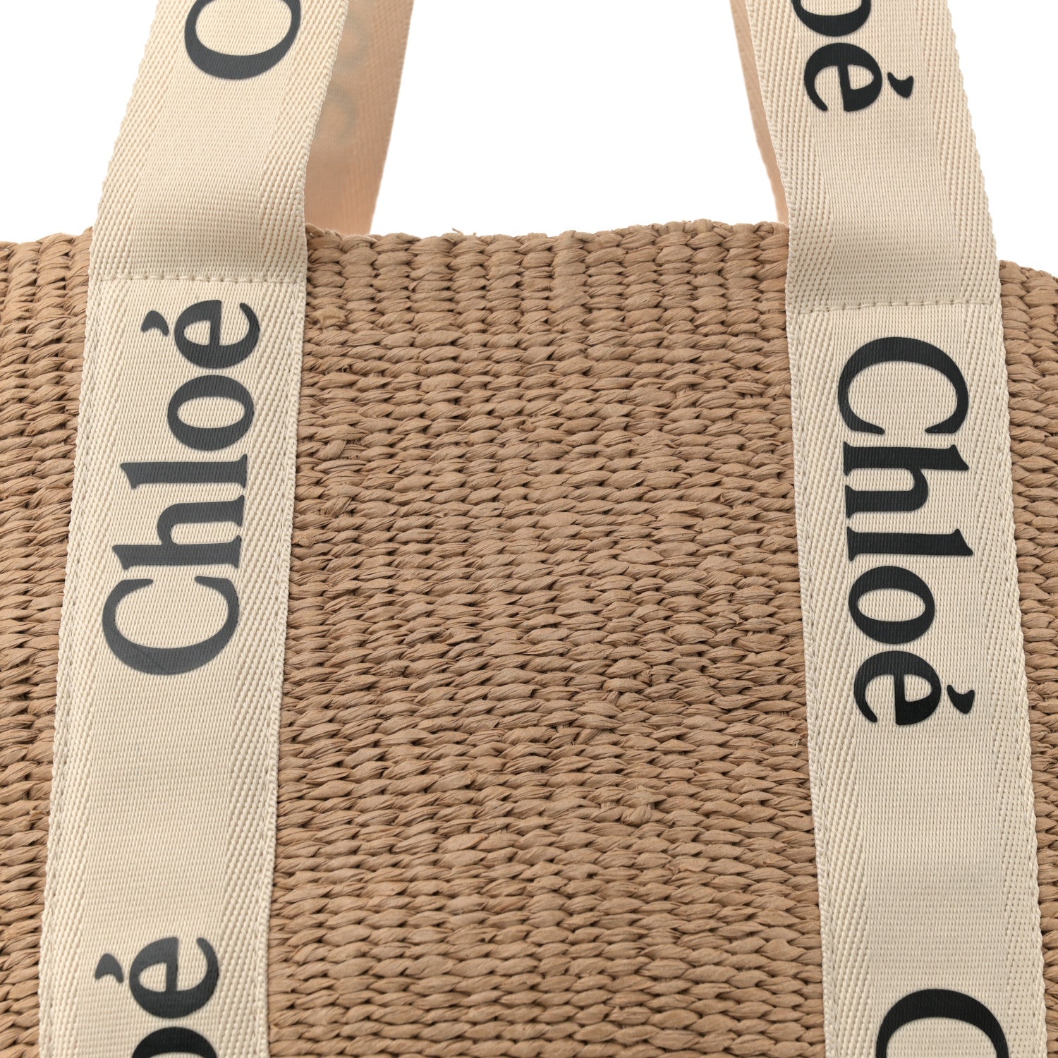 Chloe Raffia Large Woody Basket Bag White 7 of 9