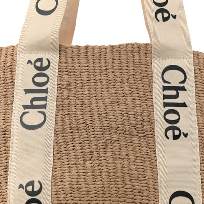 Chloe Raffia Large Woody Basket Bag White 7 of 9