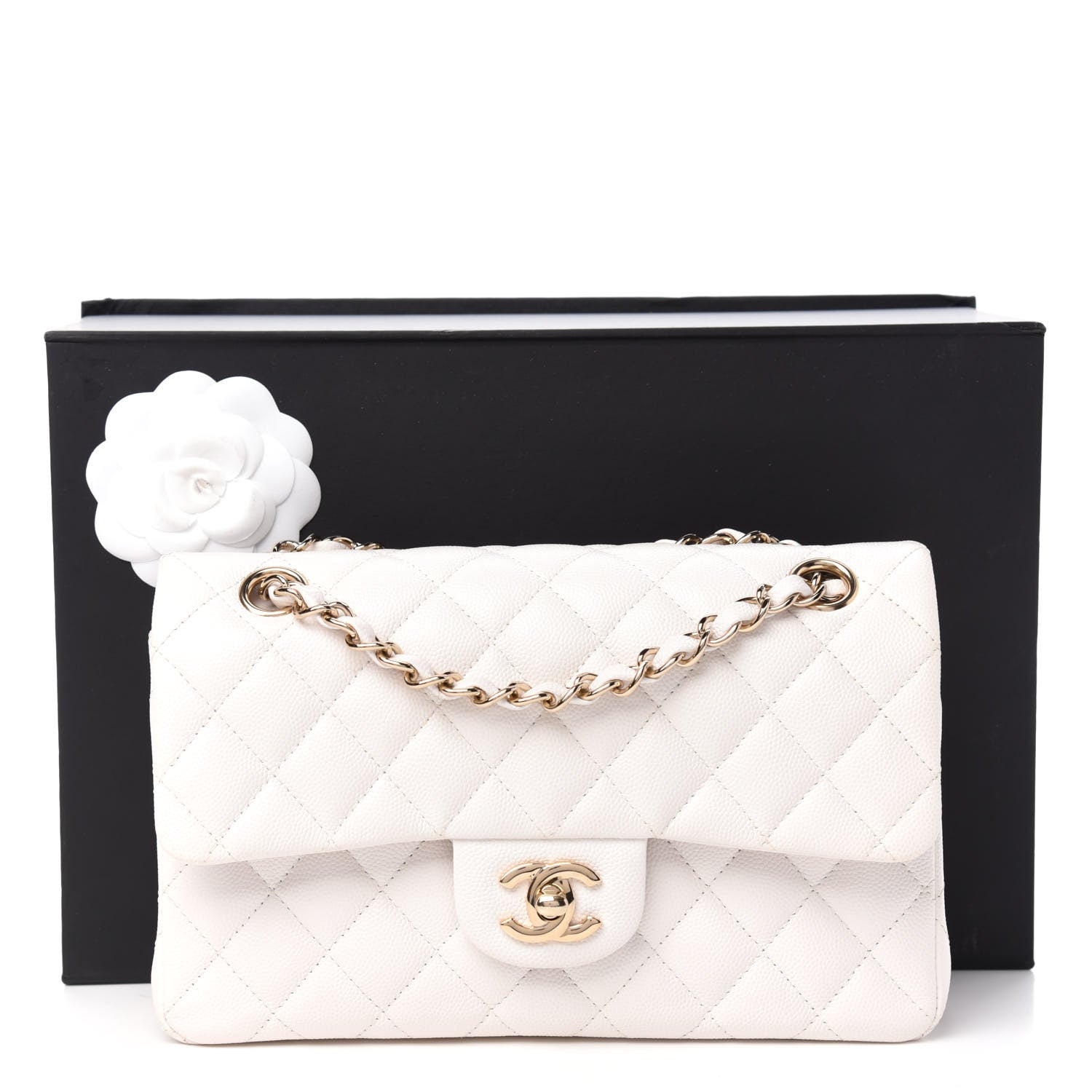 Chanel Caviar Quilted Small Double Flap White 12 of 12