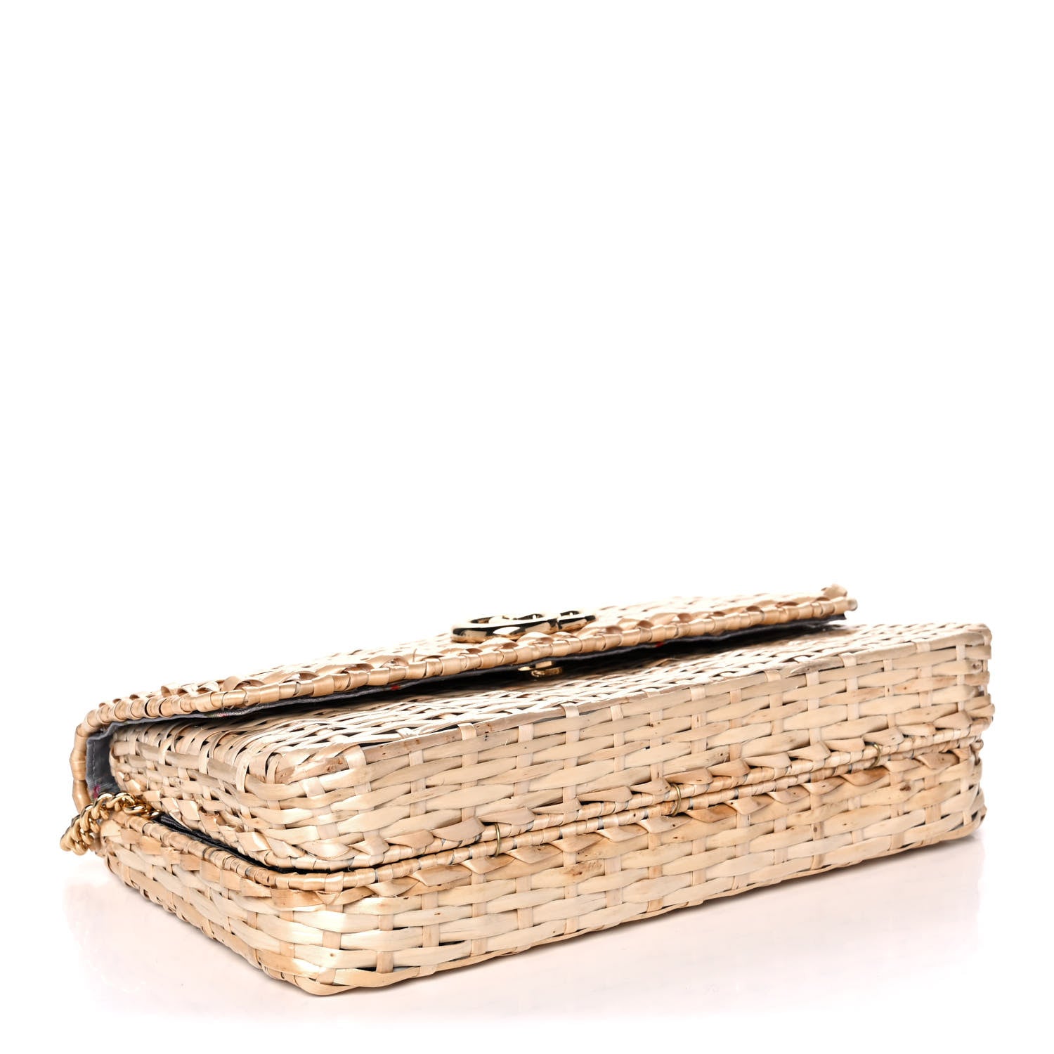 Gucci Glazed Wicker Small Cestino Shoulder Bag Natural 4 of 13