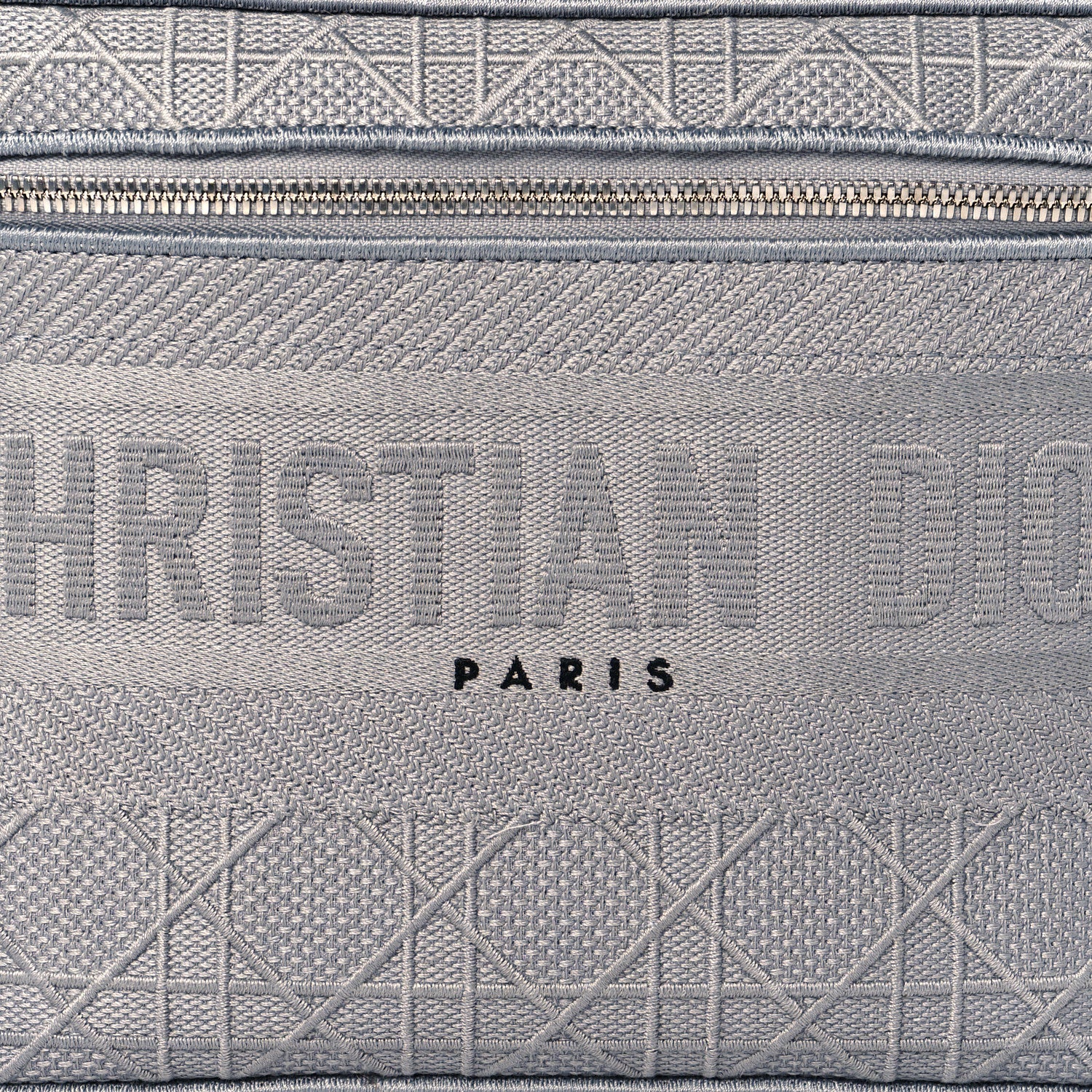 Christian Dior Canvas Embroidered Cannage Diortravel Vanity Case Grey 7 of 9