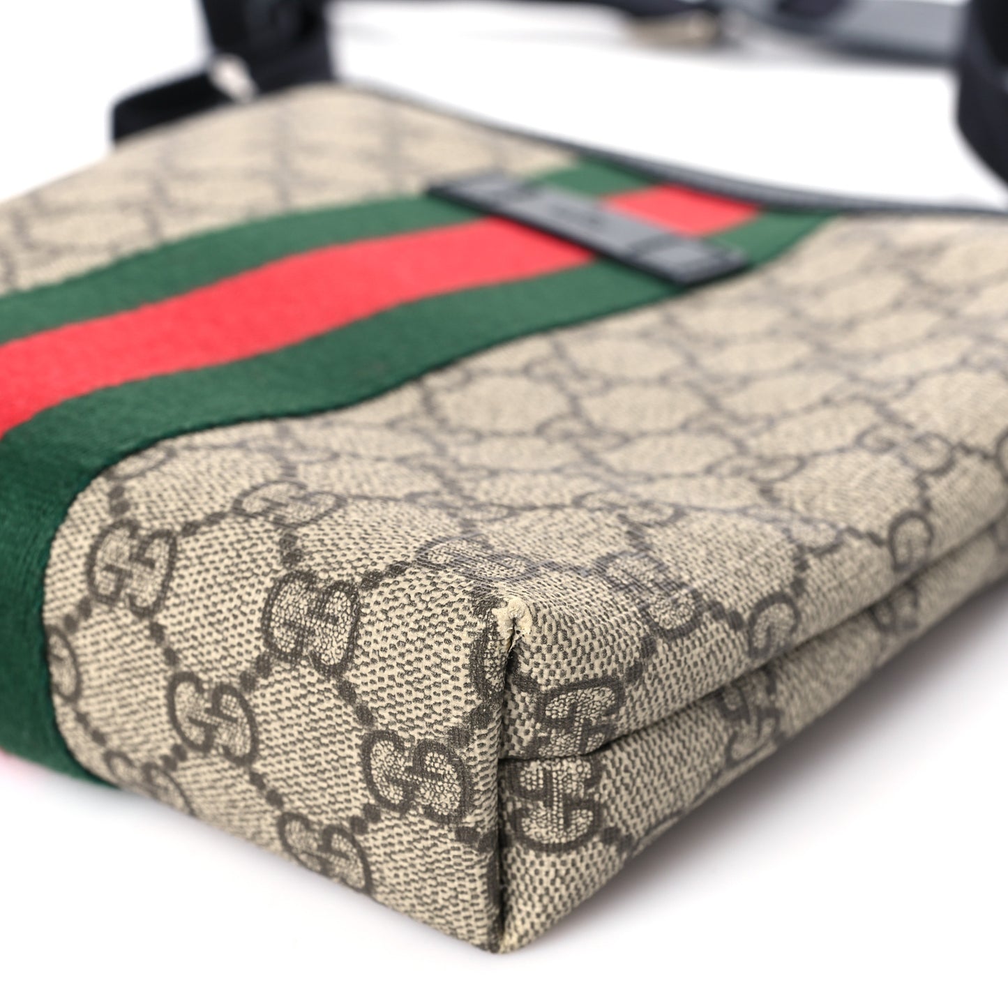 GG Supreme Monogram Web Messenger Bag Black