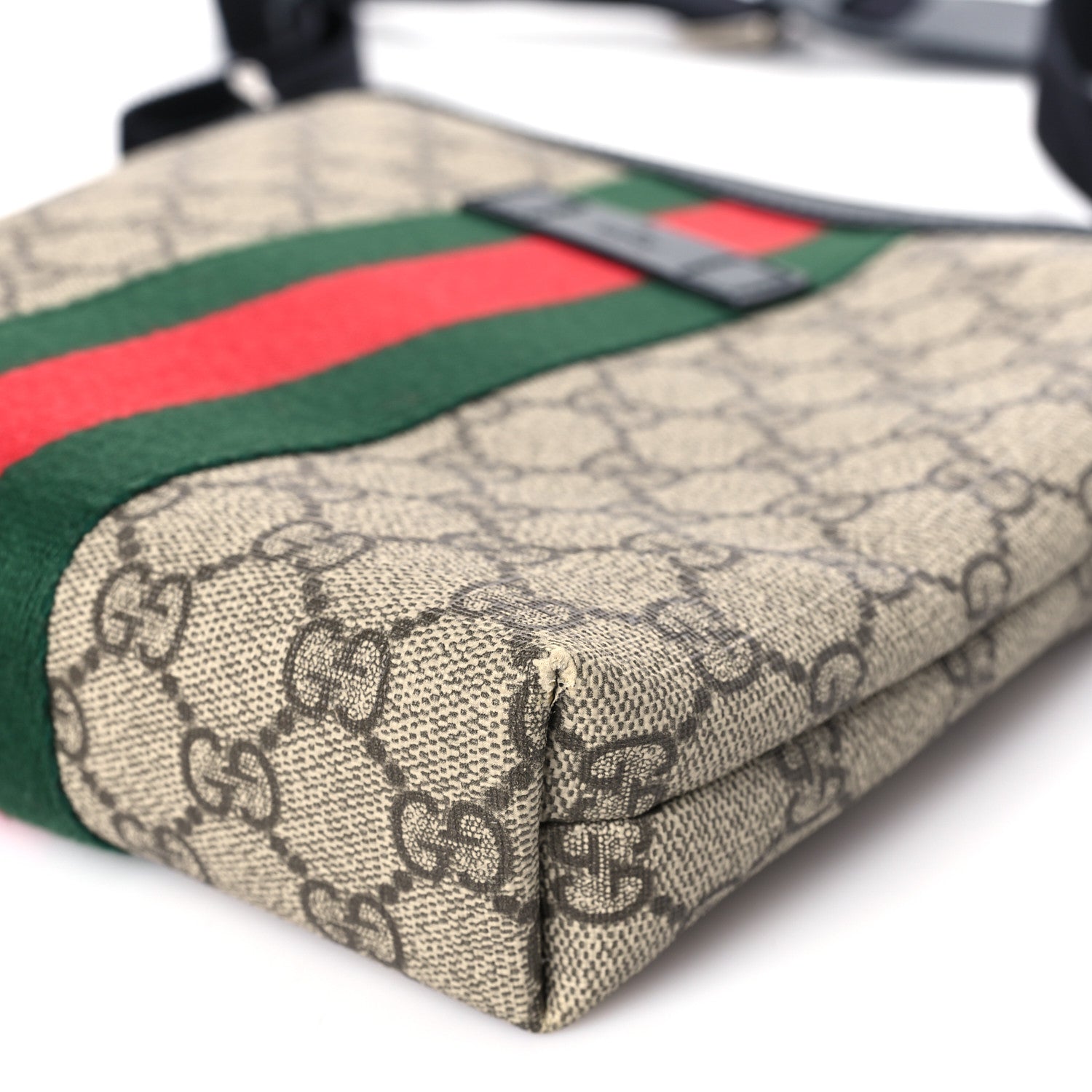 Gucci GG Supreme Monogram Web Messenger Bag Black 9 of 9