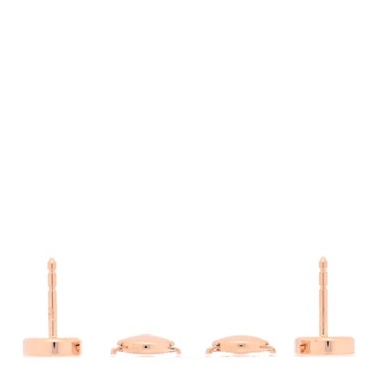 Hermes 18K Rose Gold Ceramic Diamond Chaine D'Ancre Verso Stud Earrings White 3 of 5