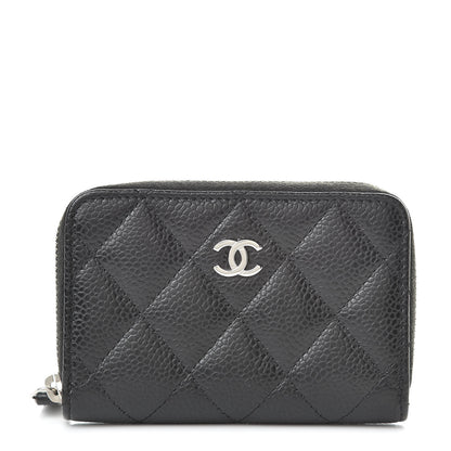Chanel Caviar Quilted Zip Coin Purse Black 1 of 8