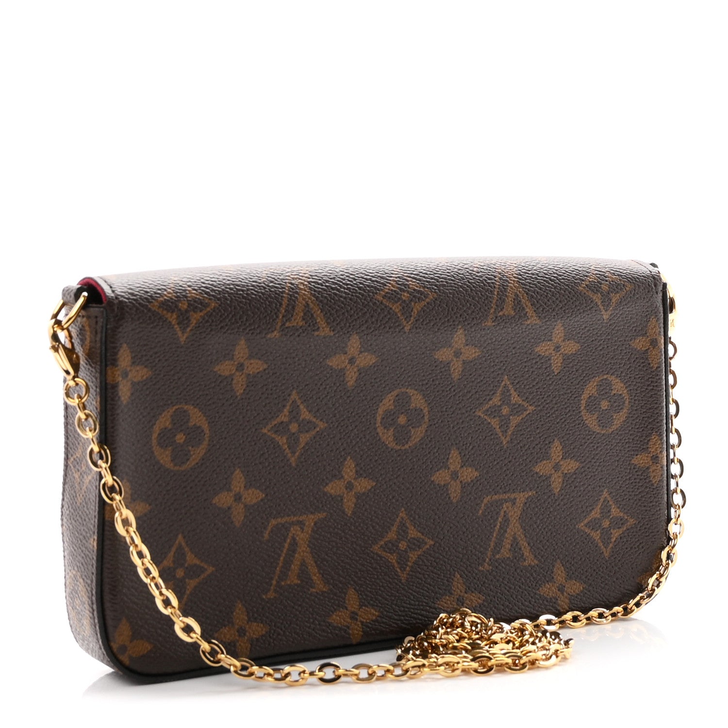 Louis Vuitton Monogram Pochette Felicie Chain Wallet Fuchsia 4 of 12