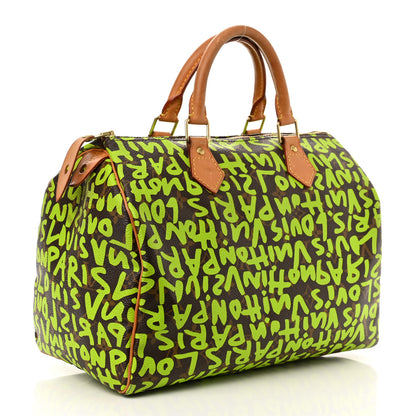 Louis Vuitton Monogram Graffiti Speedy 30 Green 3 of 11
