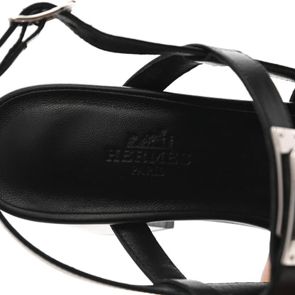 Hermes Calfskin Eve 60 Sandals 37 Black 14 of 18
