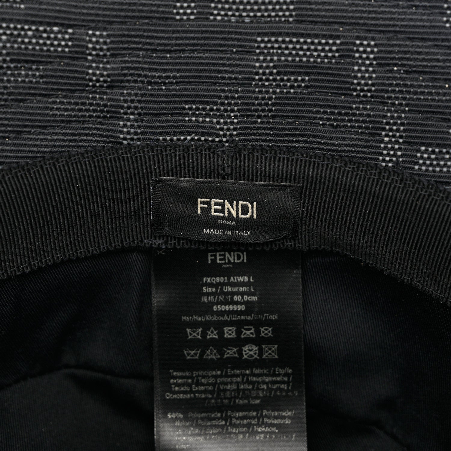 Fendi Nylon Zucca FF Bucket Hat L Black 8 of 11