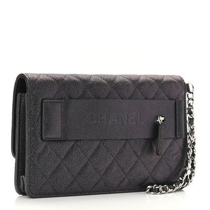 Chanel Iridescent Caviar Quilted Classic Pouch Clutch Black 3 of 13
