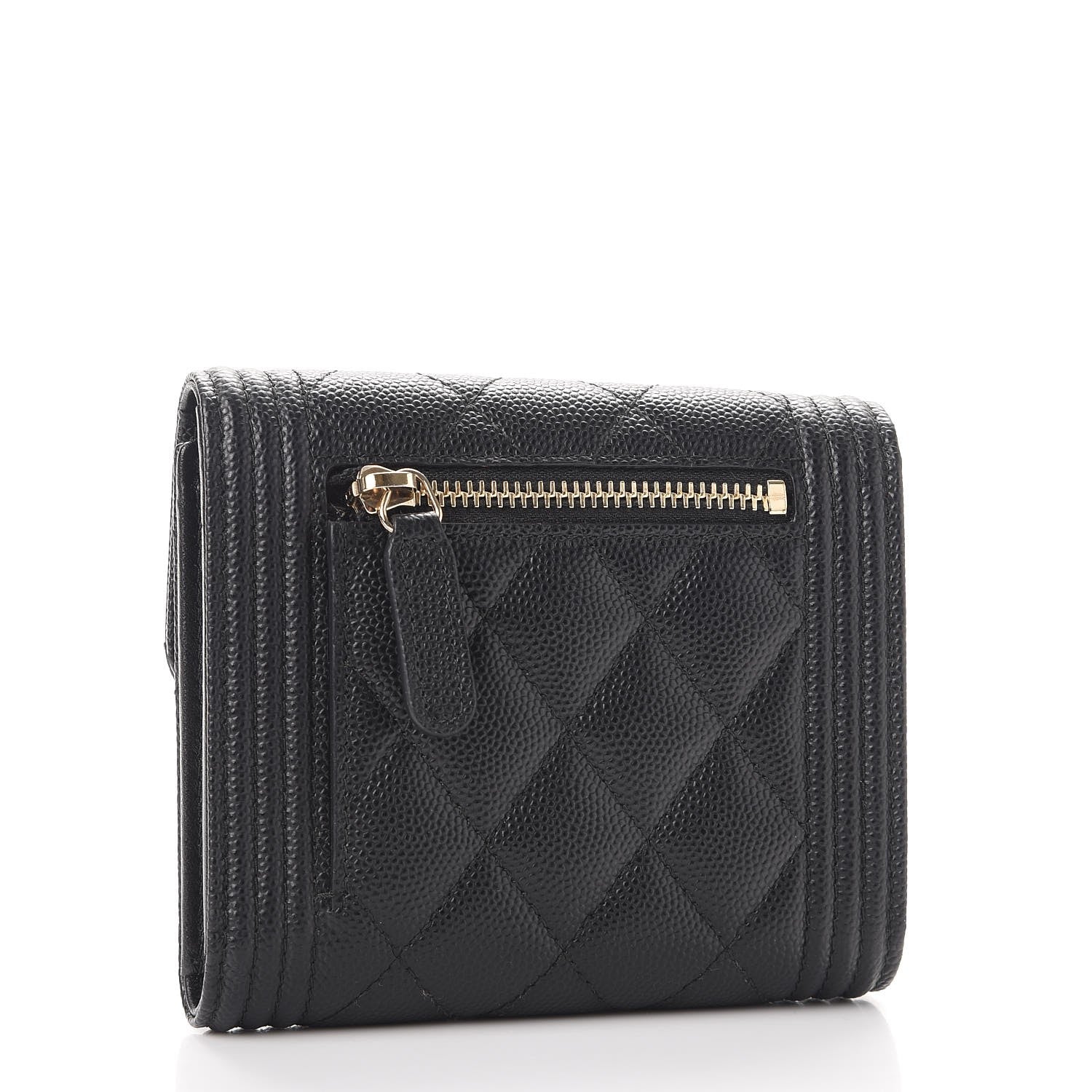 Chanel Caviar Quilted Compact Boy Wallet Black 3 of 9