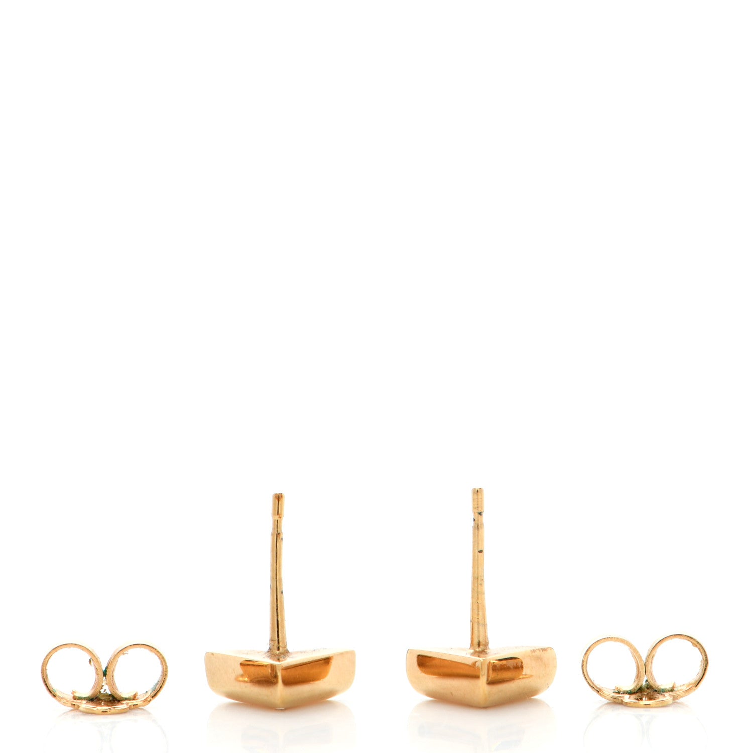 Louis Vuitton Brass Essential V Stud Earrings Gold 3 of 4