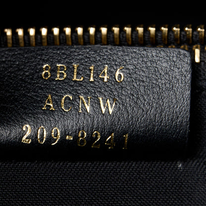 Fendi Canvas Vitello King Logo Embroidered Medium By The Way Boston Bag Grezzo Black 7 of 12