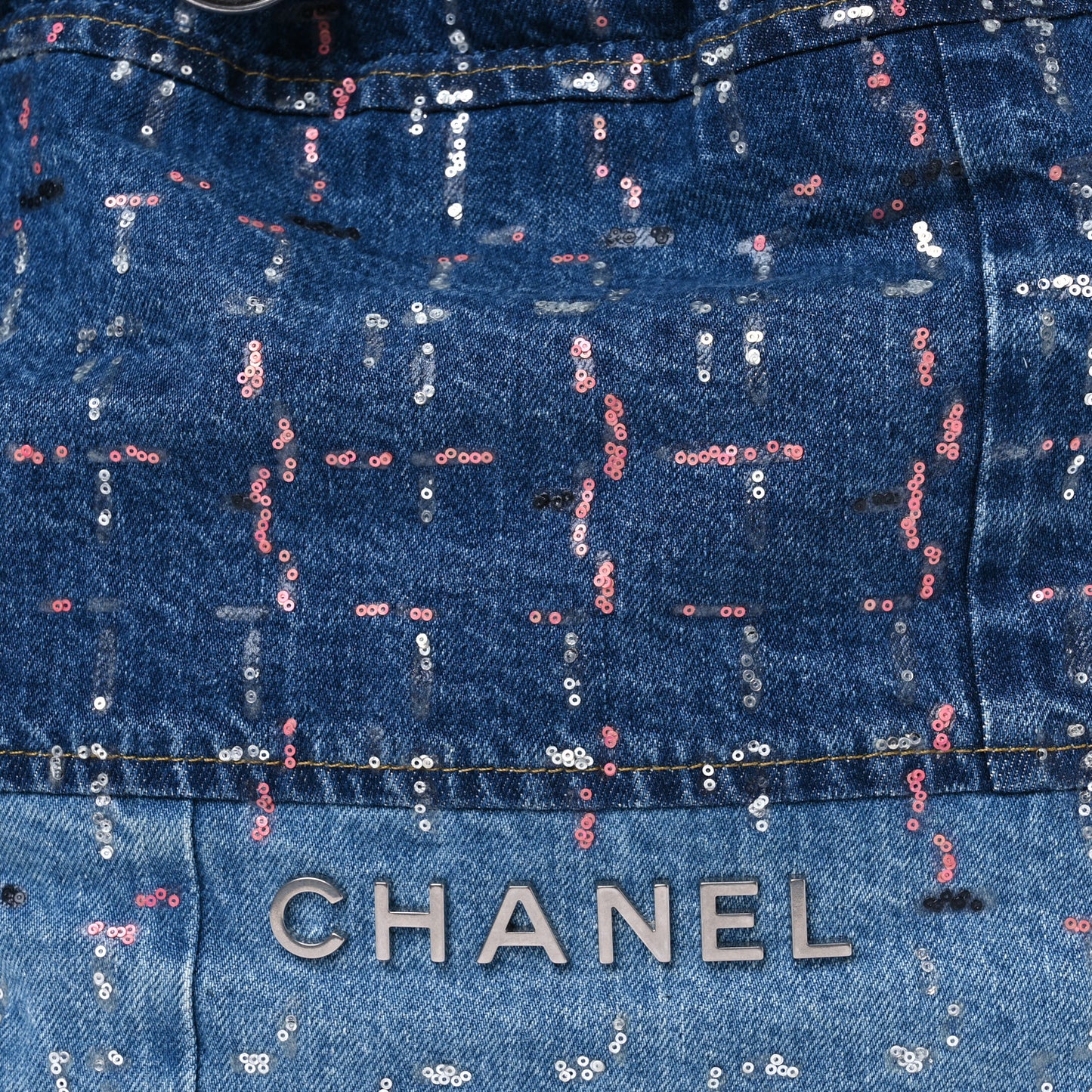 Denim Sequin Chanel 22 Blue