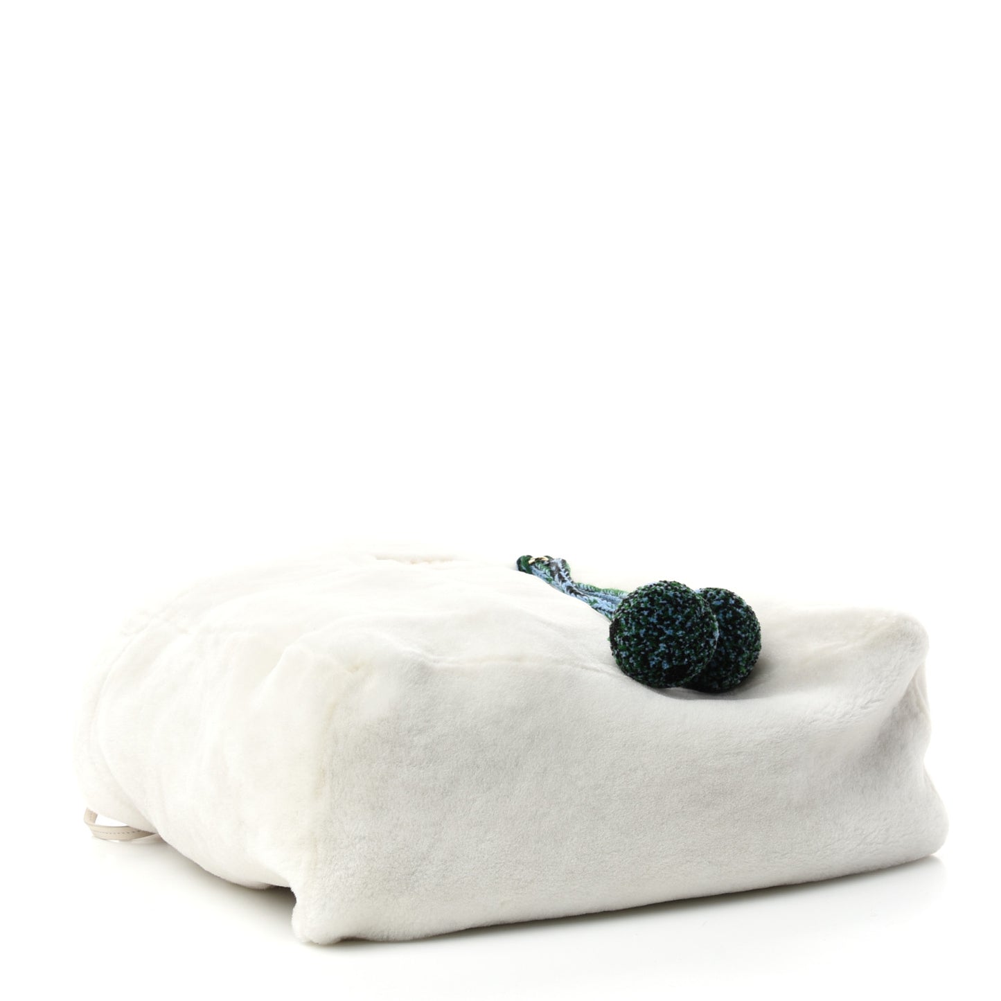 Shearling Saffiano Shoulder Bag White