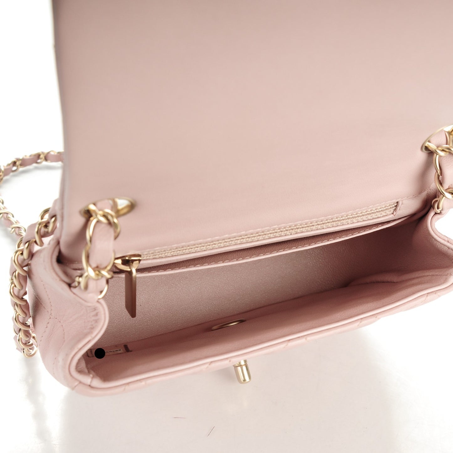 Lambskin Quilted Mini Square Flap Light Pink