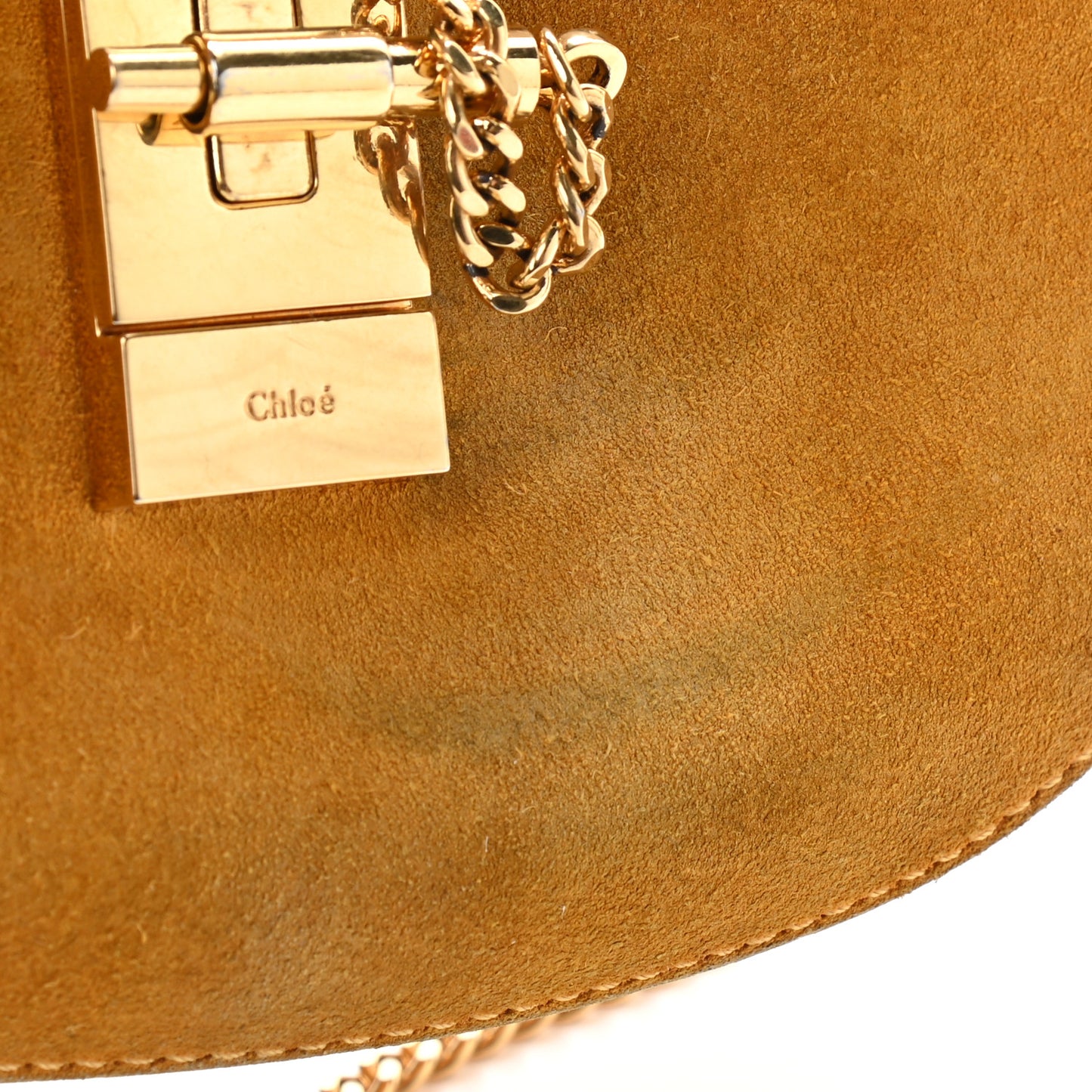 Suede Smooth Calfskin Mini Drew Shoulder Bag Dark Ochre