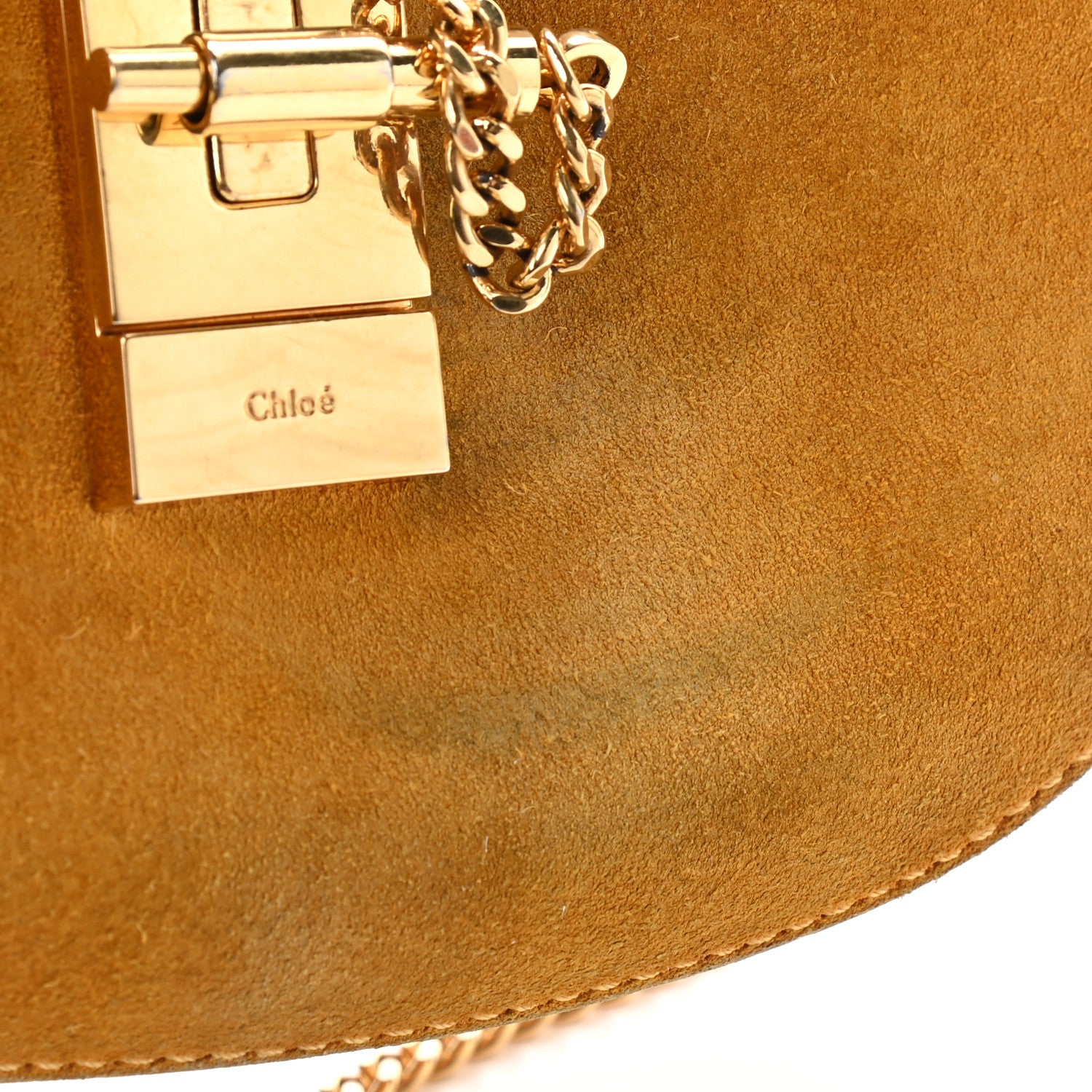 Chloe Suede Smooth Calfskin Mini Drew Shoulder Bag Dark Ochre 12 of 14