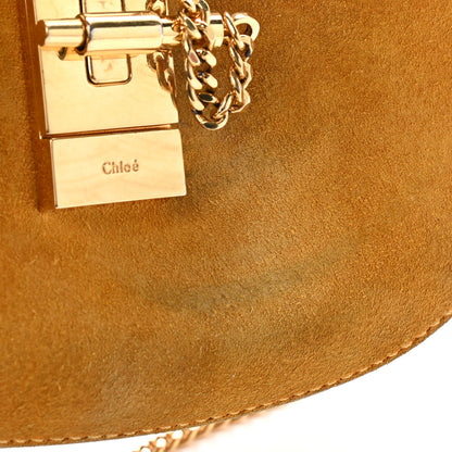 Chloe Suede Smooth Calfskin Mini Drew Shoulder Bag Dark Ochre 12 of 14