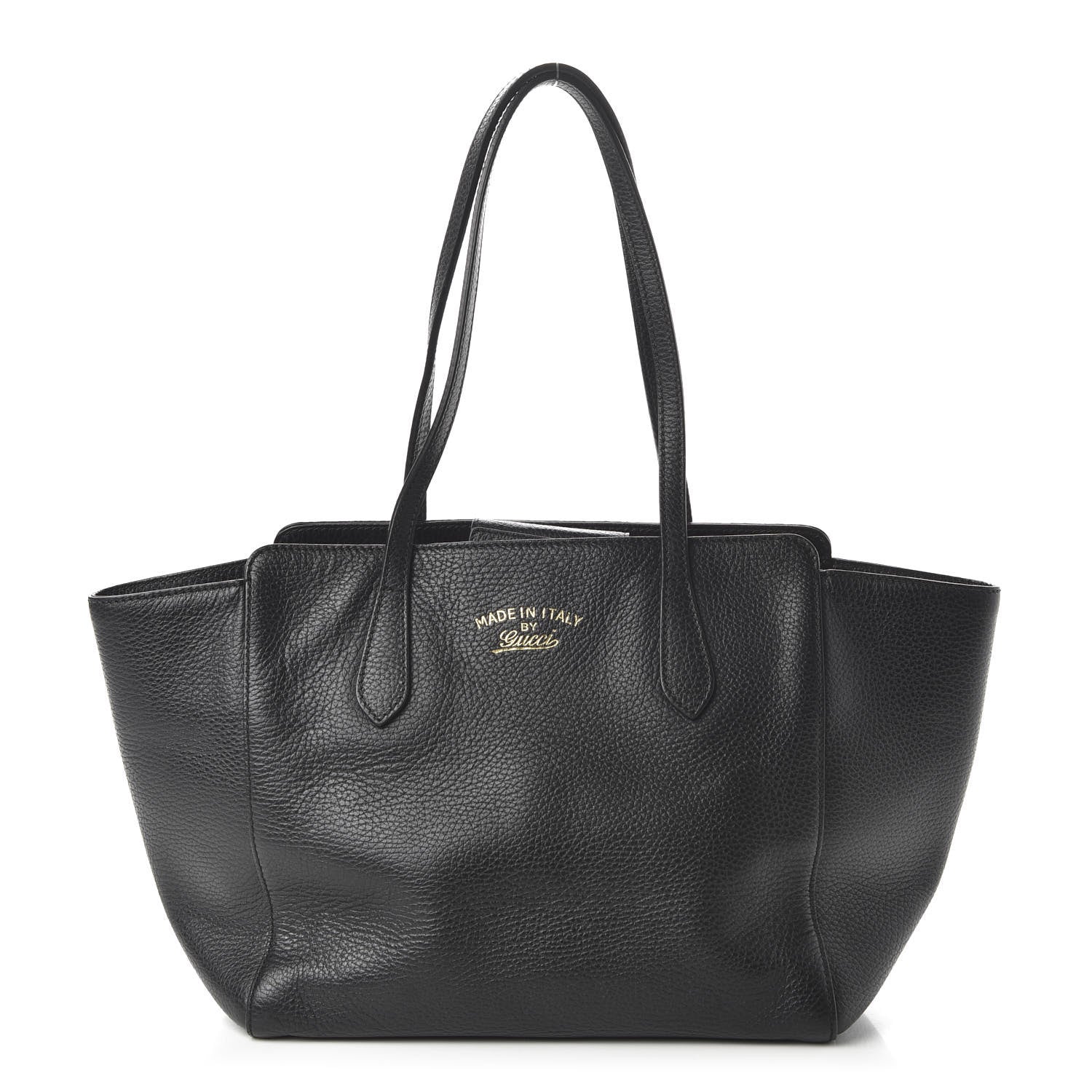 Gucci Pebbled Calfskin Small Swing Tote Black 1 of 10
