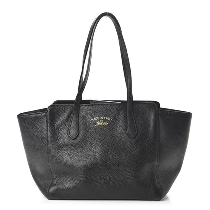 Gucci Pebbled Calfskin Small Swing Tote Black 1 of 10