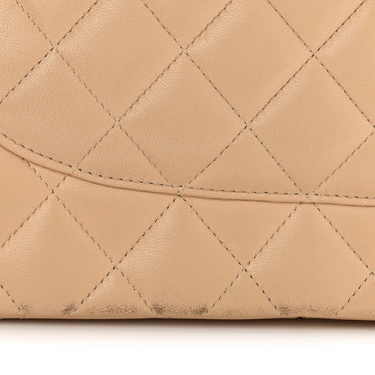 Chanel Lambskin Quilted Jumbo Double Flap Beige 19 of 26