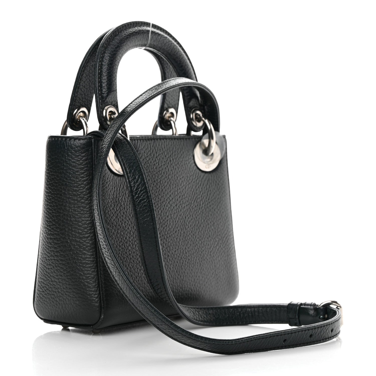 Christian Dior Deerskin Floral Printed Mini Lady Dior Black Blue 3 of 15