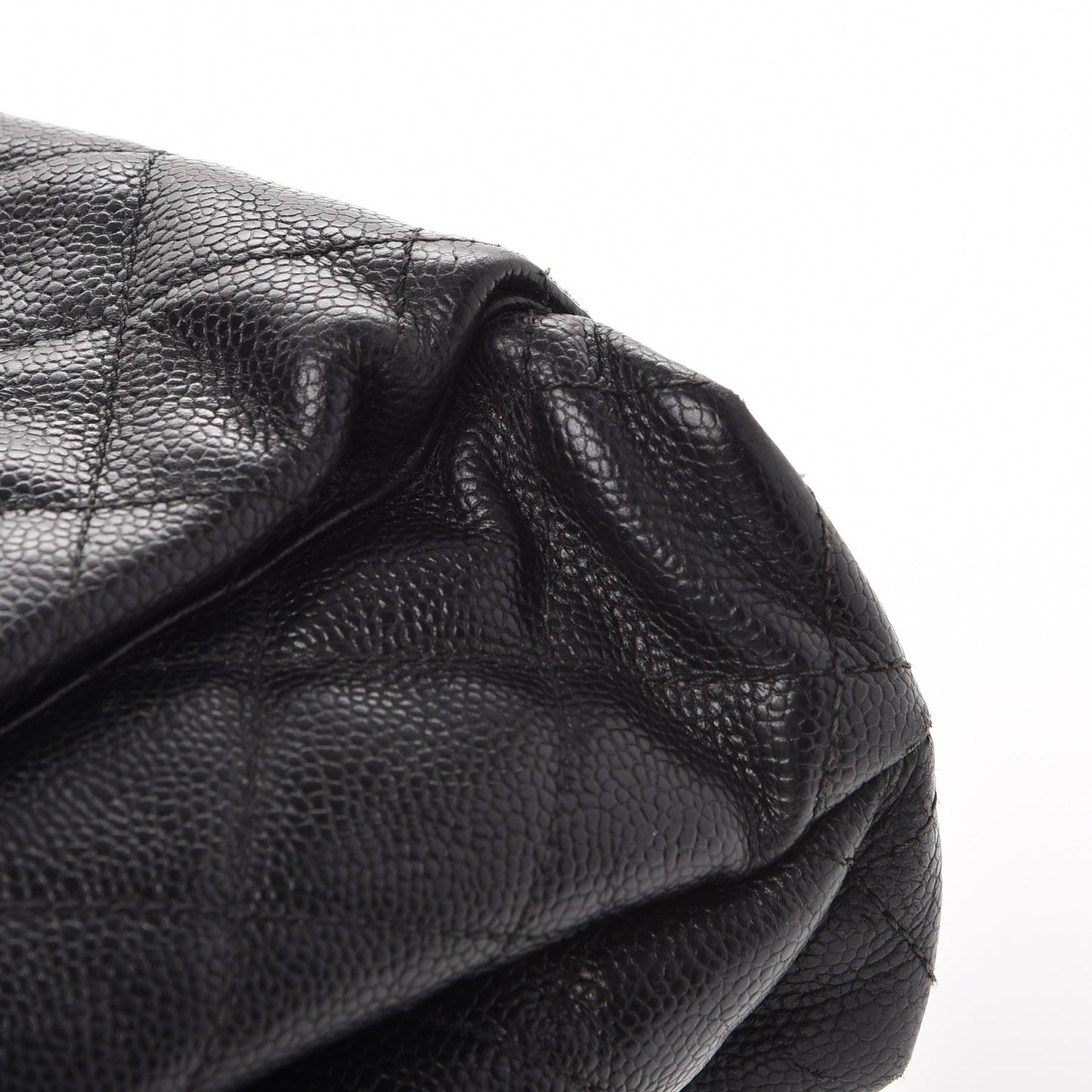 Caviar Quilted Flap Shoulder Bag Black