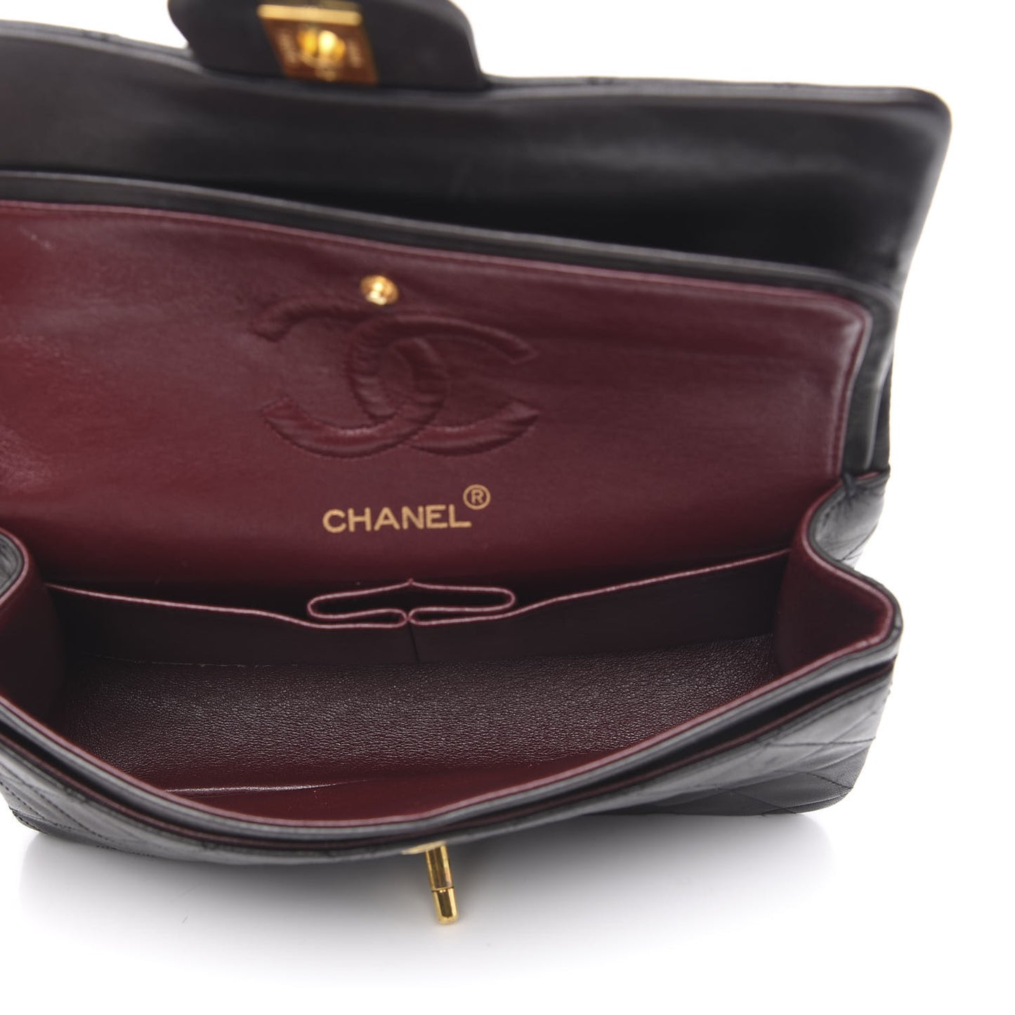 Lambskin Quilted Small Double Flap Black