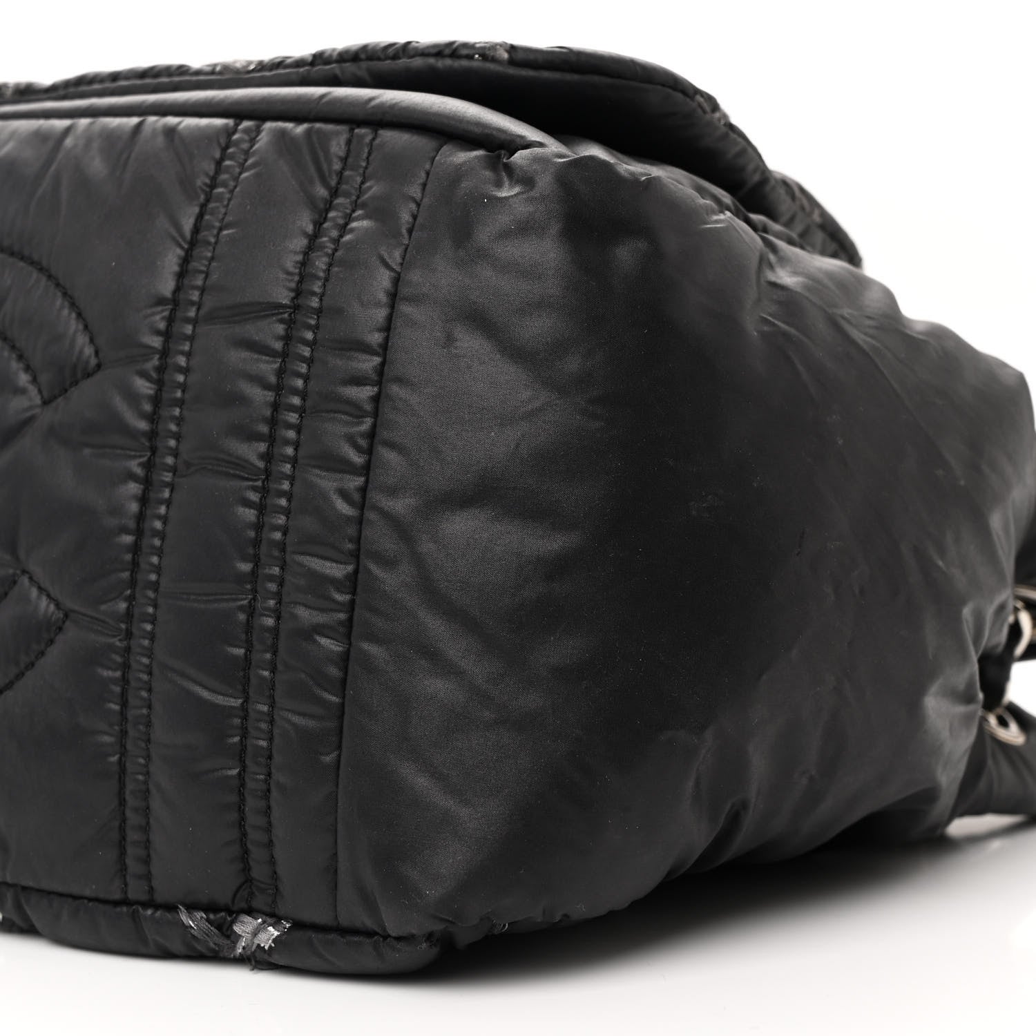 Chanel Nylon Quilted Tweed Stitch Bubble Flap Black 10 of 10