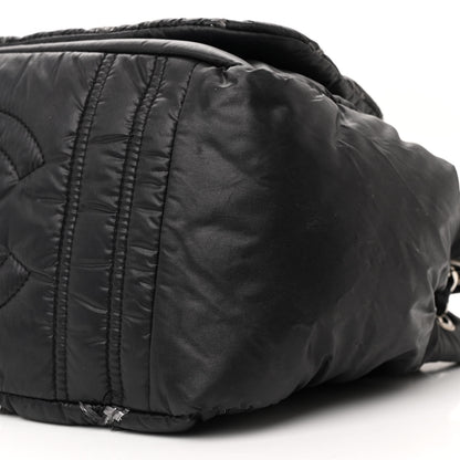 Chanel Nylon Quilted Tweed Stitch Bubble Flap Black 10 of 10